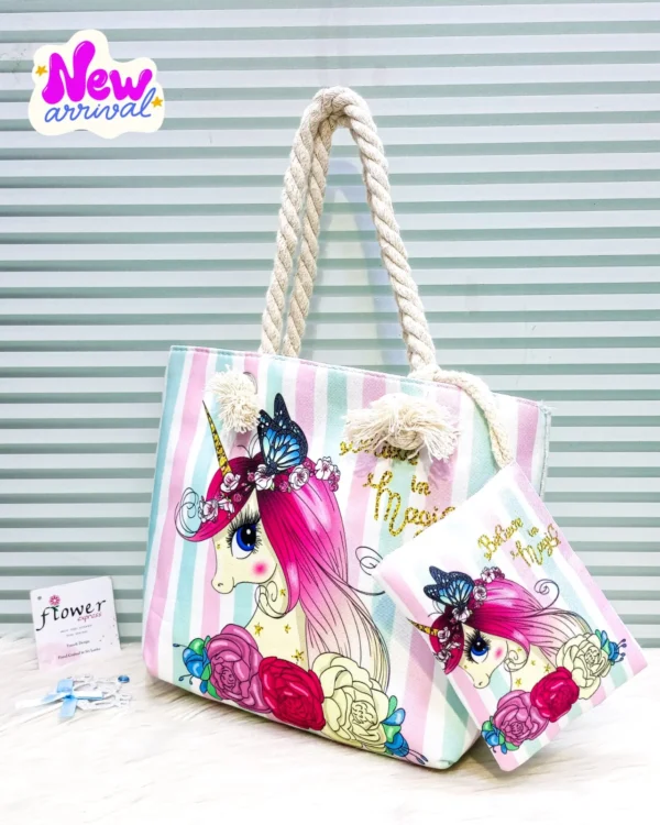 Unicorn Girls Stylish Tote Bag - Image 5