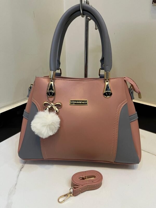 Two-Tone Elegant Tote Bag Inspired with Dual Zipper - Image 2