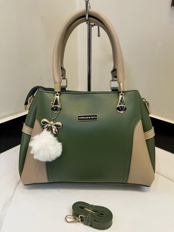 Two-Tone Elegant Tote Bag Inspired with Dual Zipper - Image 4
