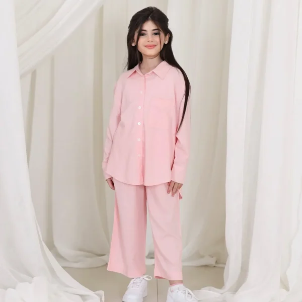 Front Button Girl Two Pieces Co Ord Set - Image 2